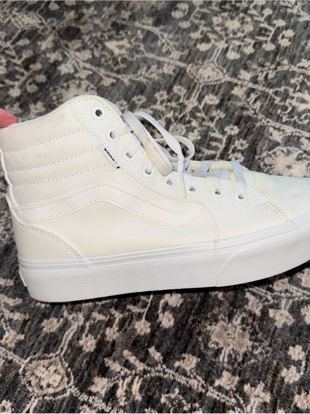 Vans White High-Top Lace-Up Sneakers - Picture 2 of 12